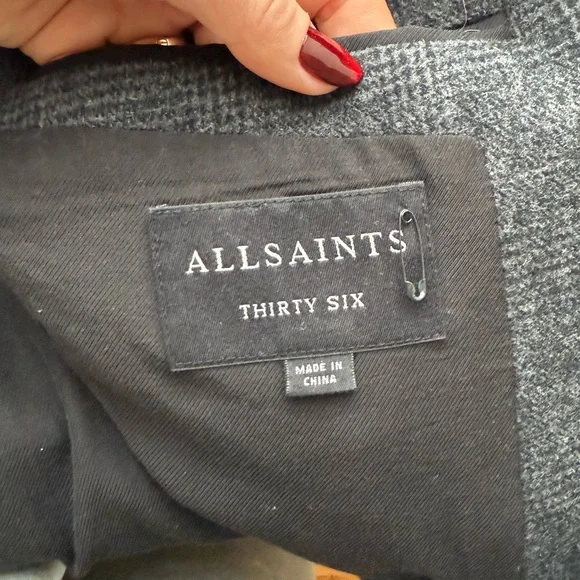 All Saints Charcoal Gray Men's Coat - Picture 11 of 12